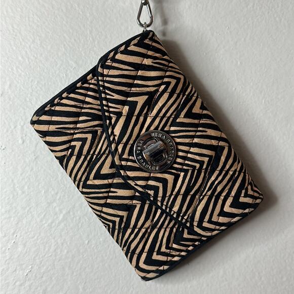 Vera Bradley Wristlet Clutch Wallet Your Turn Smartphone Brown Black  6.25" x 5" - Picture 7 of 8